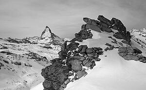 The Matterhorn towers, Swiss ski resort, Zermatt, Valais, Switzerland