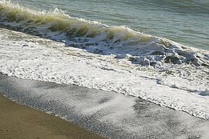 Wave breaking on shore