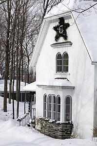 Waterloo, Quebec, Canada; House in winter