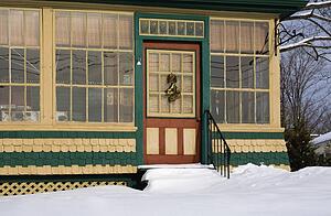 Waterloo, Quebec, Canada; Colorful building exterior