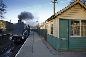 Pickering, Yorkshire, England; Sir Nigel Gresley steam engine