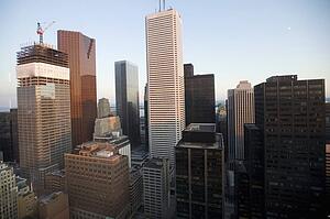 Toronto, Ontario, Canada; City view of skyscrapers and buildings