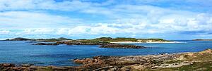 Island of Gola near Bunbeg, Co Donegal, Ireland; Scenic view of island