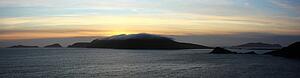 Near Dingle, Co Kerry, Ireland; Sunset over the Blasket Islands