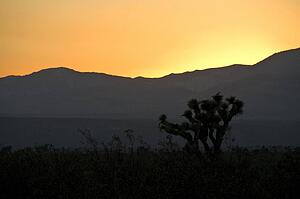 Tehachapi Mountains, California, USA; sunset 