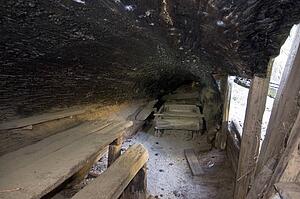 Inside tharp log in Sequoia National Park, California, USA