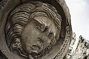 Theatrical mask, Myra, Turkey 
