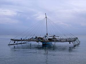 Java sea, Bali, Indonesia; Balinese fishing vessel