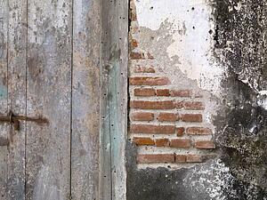 Weathered brick wall