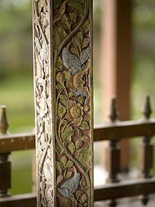 Klungkung, Bali, Indonesia; Carved post