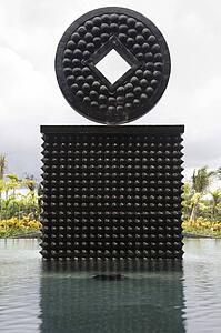 Bali, Indonesia, Asia; Fountain artwork
