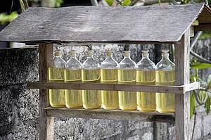 Nusa Dua, Bali, Indonesia; Bottles of oil