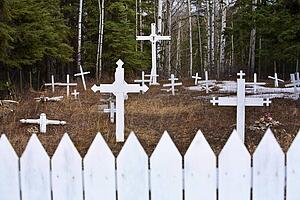 Crosses in a cemetery