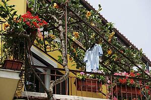 Amalfi coast, Italy; Shirt drying on balcony