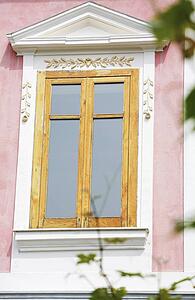 Ravello, Italy; Window with decorative mouldings
