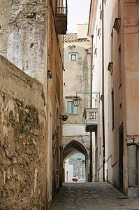 Ravello, Italy; Small stone alleyway
