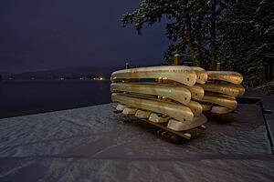 Recreation; Pile of canoes