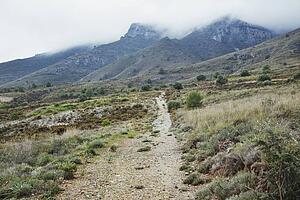 Trail near Torremolinos, Malaga Province, Spain; country trail on side of mountain