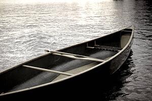 Lake of the Woods, Ontario, Canada; Boat on the water