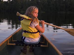 Girl in canoe