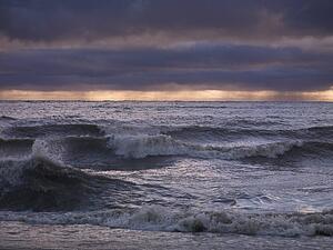 Stormy waves on Lake Winnipeg, Gimli, Manitoba, Canada