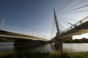 Pedestrian bridge, Esplanade Riel, Winnipeg, Manitoba, Canada