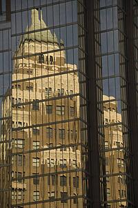 Reflection in glass building, Vancouver, British Columbia, Canada