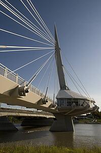 Pedestrian bridge, Esplanade Riel, Winnipeg, Manitoba, Canada