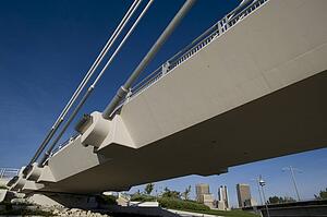 Detail of pedestrian bridge, Esplanade Riel, Winnipeg, Manitoba, Canada
