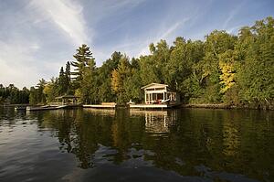 Cottage on lake, Lake of the Woods, Ontario, Canada