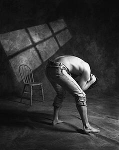 A man in anguish