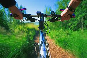 Cyclist's view of trail bike
