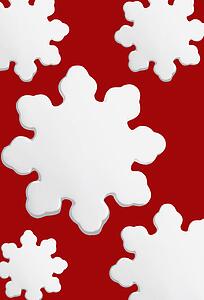 Stylized snowflakes with red background
