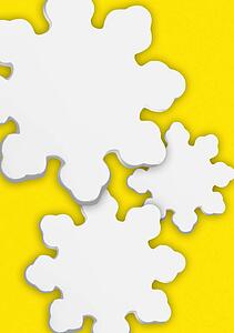 Stylized snowflakes with yellow background
