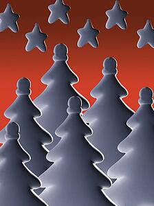 Stylized Christmas trees and stars