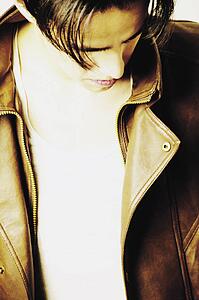 Bright brown leather jacket