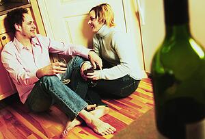 Couple enjoys each other