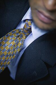 Closeup of a businessman's tie