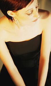 Strapless black dress