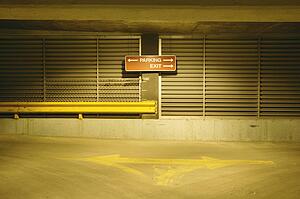 Sign inside parkade