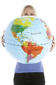 Woman Holding Globe