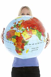 Woman Holding Globe