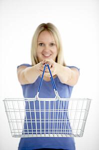 Woman Holding Shopping Basket