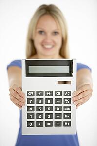 Woman Holding Calculator
