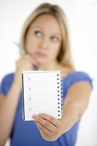 Woman Holding Diary