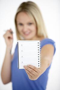 Woman Holding Diary