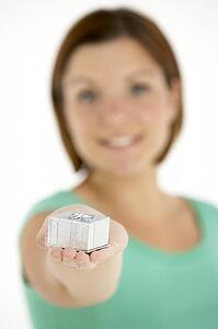 Woman Holding Small Gift
