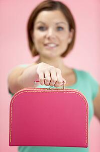 Woman Holding Suitcase