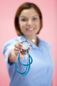 Female Doctor Holding Stethescope