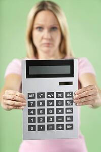 Woman Holding Calculator